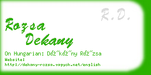 rozsa dekany business card